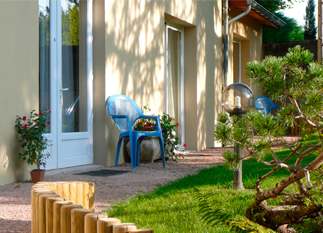 The peaceful garden of the school